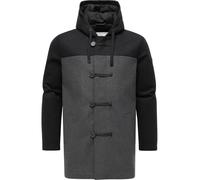 Ragwear Herren wetterfester atmungsaktiver Winter Kurzmantel warme lange Winterjacke Dufflecoat mit verstellbarer Kapuze Dorvan YOUMODO Dark Grey Gr. M
