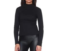 Ragwear Langarmshirt Janelle Long Damen Jersey 95% Baumwolle 5% Elasthan Schwarz hüftlang Gr. M