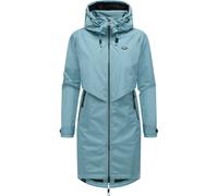 Jerseymantel RAGWEAR "Frodik", Damen, Gr. L (40), graublau, Obermaterial: 100% Polyester, Innenfutter: 100% Polyester, loose fit ca. Mitte Oberschenkel, hoch geschlossener Ausschnitt, verstellbar,Ärme