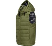 Ragwear Kinder Jungen Outdoor-Weste Kinder Steppweste mit Abnehmbarer Kapuze Vitek Oliv Gr. 128