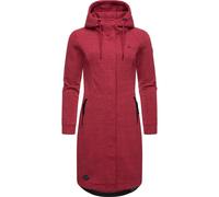 Ragwear Damen Leichter Sweat Übergangsmantel lang windabweisend mit Kapuze Letti Long Raspberry Gr. 3XL