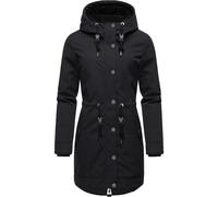 Ragwear Damen wasserdichter Mantel Lange warme Winterjacke mit Teddy-Kunstfell Kapuze Canny Canvas YOUMODO Black Gr. XS