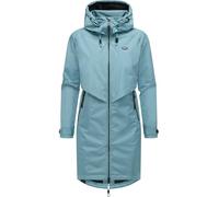 Jerseymantel RAGWEAR "Frodik", Damen, Gr. L (40), graublau, Obermaterial: 100% Polyester, Innenfutter: 100% Polyester, loose fit ca. Mitte Oberschenkel, hoch geschlossener Ausschnitt, verstellbar,Ärme