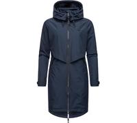 Ragwear langer oversized Damen Übergangsmantel atmungsaktiver und wasserdichter Parka (Wassersäule 11.000mm) mit Kapuze Frodik YOUMODO Navy Gr. S