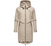Ragwear langer oversized Damen Übergangsmantel atmungsaktiver und wasserdichter Parka (Wassersäule 11.000mm) mit Kapuze Frodik YOUMODO Sand Gr. S