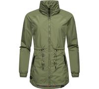Ragwear leichte Damen Übergangsjacke kurz Outdoorjacke wasserdicht und atmungsaktiv mit Taillenzugband und Stehkragen Tacy YOUMODO Olive Gr. M