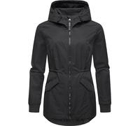 Ragwear leichte Damen Übergangsjacke kurz Regenjacke wasserdicht (Wassersäule 11.000 mm) atmungsaktive Outdoor-Jacke mit Kapuze Dowey Tech YOUMODO Black Gr. M