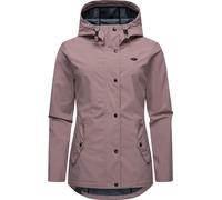 Ragwear leichte Damen Übergangsjacke kurz wasserdicht (Wassersäule: 11.000mm) und atmungsaktiv Softshelljacke mit Kapuze Margge Shell YOUMODO Mauve Gr. S