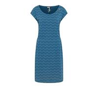 Ragwear LILITHE Chevron Damen Frauen Kurzarmkleid,Kleid,Freizeitkleid,Sommerkleid,Shirtkleid,Kurzarm,Gummizug,Blau,M
