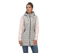 Ragwear LUCINDA VEST LONG Damen Frauen Funktionsjacke,Zip Hoodie,Sweatjacke,Stehkragen,Seitentaschen,Weiß,L