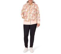 Ragwear NESKA Flowers Zip Plus Damen Frauen Kapuzenpulli,Zip Hoodie,Sweatjacke,Stehkragen,Seitentaschen,Orange,46