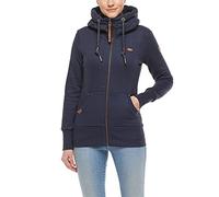Ragwear NESKA Zip Damen Frauen Kapuzenjacke,Zip Hoodie,Kapuzenpullover,Sweatjacke,warm,Regular Fit,Blau,S