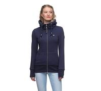 Ragwear NESKA Zip Damen Frauen Sweatjacke,Sweatshirt mit Reißverschluss,Zip Hoodie,Stehkragen,Blau,L