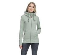 Ragwear NESKA Zip Damen Frauen Sweatjacke,Sweatshirt mit Reißverschluss,Zip Hoodie,Stehkragen,Grün,XL (DE/NL/SE/PL, Alphanumerisch, XS, Regular, Regular, grün)