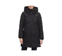 Ragwear NOVISTA Damen Frauen Mantel,Parka,Steppmantel,lange Jacke,Stehkragen,wasserdicht,Schwarz,S