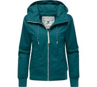 Outdoorjacke RAGWEAR "Lumie YOUMODO", Damen, Gr. S (36), petrol, Obermaterial: 65% Polyester, 35% Baumwolle, Innenfutter: 100% Polyester, Wattierung: 100% Polyester, lässig geschnitten hüftlang, hoch 