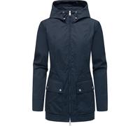 Outdoorjacke RAGWEAR "Monadetta A", Damen, Gr. L (40), blau (navy), Obermaterial: 65% Polyester, 35% Baumwolle, Innenfutter: 100% Polyester, casual, A-Linie Po-bedeckend, hoch geschlossener Ausschnitt