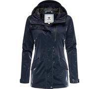 Outdoorjacke RAGWEAR "Meast Rainy", Damen, Gr. XS (34), blau (dunkelblau), Obermaterial: 100% Polyester, Beschichtung: 100% Polyurethan, Innenfutter: 100% Polyester, modisch, figurumspielend Po-bedeck