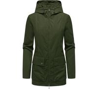 Outdoorjacke RAGWEAR "Monadetta A", Damen, Gr. 6XL (52), grün (olivgrün), Obermaterial: 65% Polyester, 35% Baumwolle, Innenfutter: 100% Polyester, casual, A-Linie Po-bedeckend, hoch geschlossener Auss
