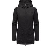 Outdoorjacke RAGWEAR "Monadetta A", Damen, Gr. XL (42), schwarz, Obermaterial: 65% Polyester, 35% Baumwolle, Innenfutter: 100% Polyester, casual, A-Linie Po-bedeckend, hoch geschlossener Ausschnitt, L