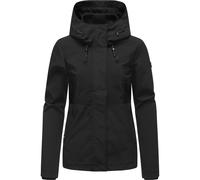 Ragwear Damen leichte wasserdichte und atmungsaktive Übergangsjacke Sommerjacke kurz mit Verstellbarer Kapuze mit feiner Rillenstruktur Sunniva B YOUMODO Black Gr. XXL