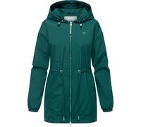 Ragwear Damen Regenjacke wasserdichte und atmungsaktive Kurze Übergangsjacke mit Kapuze und Taillenzugband Monadissimo A YOUMODO Ocean Green Gr. M
