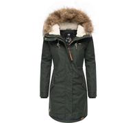 Ragwear Damen Wintermantel Warmer Parka lang mit abnehmbarem Kunstfell Tawny Intl Dark Olive22 Gr. XXL