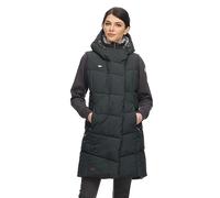 Ragwear PAVLA VEST Damen Frauen Weste,Stepp-Weste lang, Weste lang,ärmellos,Kapuze,Grün,S