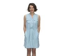 Ragwear Roisin Damen Frauen Kurzarmkleid,Kleid,Freizeitkleid,Sommerkleid,Shirtkleid,Kurzarm,Taillengürtel,Knopfleiste,Blau,XXL