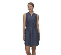 Ragwear Roisin Denim Damen Frauen Kurzarmkleid,Kleid,Freizeitkleid,Sommerkleid,Shirtkleid,Kurzarm,Taillengürtel,Knopfleiste,Blau,L