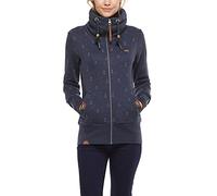 Ragwear Rylie Marina Zip Damen Frauen Sweatjacke,Sweatshirt mit Reißverschluss,Zip Hoodie,Stehkragen,Regular Fit,Blau,S