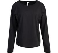 Langarmshirt RAGWEAR "SHIMONA LONG", Damen, Gr. M, schwarz, Jersey, Obermaterial: 50% Baumwolle, 50% Polyester, unifarben, oversize hüftbedeckend, Rundhals, angeschnitten abgesteppte Kante, Shirts, in
