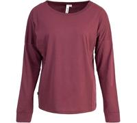 Langarmshirt RAGWEAR "SHIMONA LONG", Damen, Gr. M, rot (wine rot), Jersey, Obermaterial: 50% Baumwolle, 50% Polyester, unifarben, casual, oversize hüftbedeckend, Rundhals, Langarm angeschnitten abgest