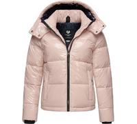 Ragwear Shiny Damen Winterjacke warm aus glänzendem Material mit (Abnehmbarer) Kapuze Roobie YOUMODO Light Pink Gr. XL