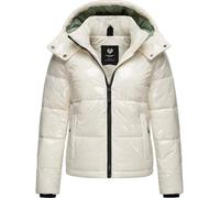 Ragwear Shiny Damen Winterjacke warm aus glänzendem Material mit (Abnehmbarer) Kapuze Roobie YOUMODO Off White Gr. XL