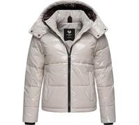 Ragwear Shiny Damen Winterjacke warm aus glänzendem Material mit (Abnehmbarer) Kapuze Roobie YOUMODO Zinc Gr. XL