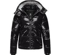 Ragwear Shiny Damen Winterjacke warm aus glänzendem Material mit (Abnehmbarer) Kapuze Roobie YOUMODO Black Gr. XXL