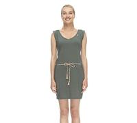 Ragwear SLAVKA Damen Frauen Kurzarmkleid,Kleid,Freizeitkleid,Sommerkleid,ärmellos,Taillengürtel,Grün,M