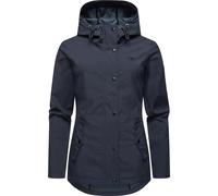 Ragwear leichte Damen Übergangsjacke kurz wasserdicht (Wassersäule: 11.000mm) und atmungsaktiv Softshelljacke mit Kapuze Margge Shell YOUMODO Navy Gr. XL