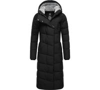 Ragwear Damen Wintermantel Warmer Steppmantel extralang wasserdicht und atmungsaktiv Pavla Extralong Black Gr. XS