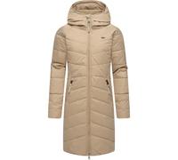 Ragwear Damen Wintermantel Warmer Steppmantel lang mit Kapuze Dizzie Coat Taupe24 Gr. M