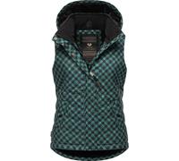 Steppweste RAGWEAR "Hesty Print" Gr. XL (42), blau (ocean) Damen Westen (43709723-XL) ocean