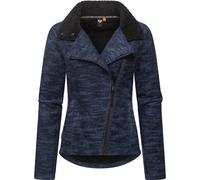 Strickfleecejacke RAGWEAR "Saskie Melange" Gr. XXXL (46), blau (navy) Damen Jacken (57356322-XXXL) navy