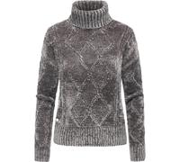 Ragwear Damen weicher Pullover mit Rollkragen Strickpullover in Shiny-Optik Longsleeve mit modischem Muster Janna Short Stone Grey Gr. S