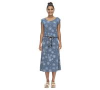 Sommerkleid RAGWEAR "Tag Midi" Gr. S (36), Normalgrößen, blau (indigo) Damen Kleider Freizeitkleider wadenlanges Maxikleid mit Allover-Print (28794961-S)