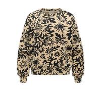 Sweater RAGWEAR "Wuss Print", Damen, Gr. S (36), beige (sand), Material: 70% Baumwolle, 30% Polyester, oversize hüftlang, Rundhals, Ärmel ohne Ärmelschlitz Rippbündchen, Sweatshirts Sweater, lässiges 
