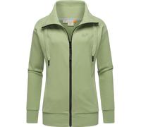 Sweatjacke RAGWEAR "Shocky" Gr. L (40), grau (graugrün) Damen Sweatjacken sportliche Zip-Hoodie mit Kordeln (50477652-L)