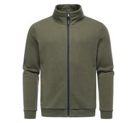 Sweatjacke RAGWEAR "Jettrys", Herren, Gr. XXL (56), olivgrün, Material: 70% Baumwolle, 30% Polyester, Basic, gerade hüftbedeckend, hoch geschlossener Ausschnitt, Ärmel ohne Ärmelschlitz Bündchen, Swea