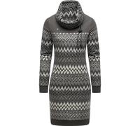 Sweatkleid RAGWEAR "Chlloe Zig Zag YOUMODO", Damen, Gr. L (40), Normalgrößen, grau, Material: 70% Baumwolle, 30% Polyester, figurumspielend ca. Mitte Oberschenkel, hoch geschlossener Ausschnitt, Ärmel