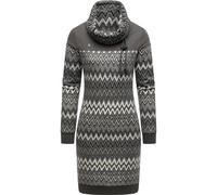 Sweatkleid RAGWEAR "Chlloe Zig Zag YOUMODO", Damen, Gr. XXXL(46), Normalgrößen, grau, Material: 70% Baumwolle, 30% Polyester, figurumspielend ca. Mitte Oberschenkel, hoch geschlossener Ausschnitt, Ärm